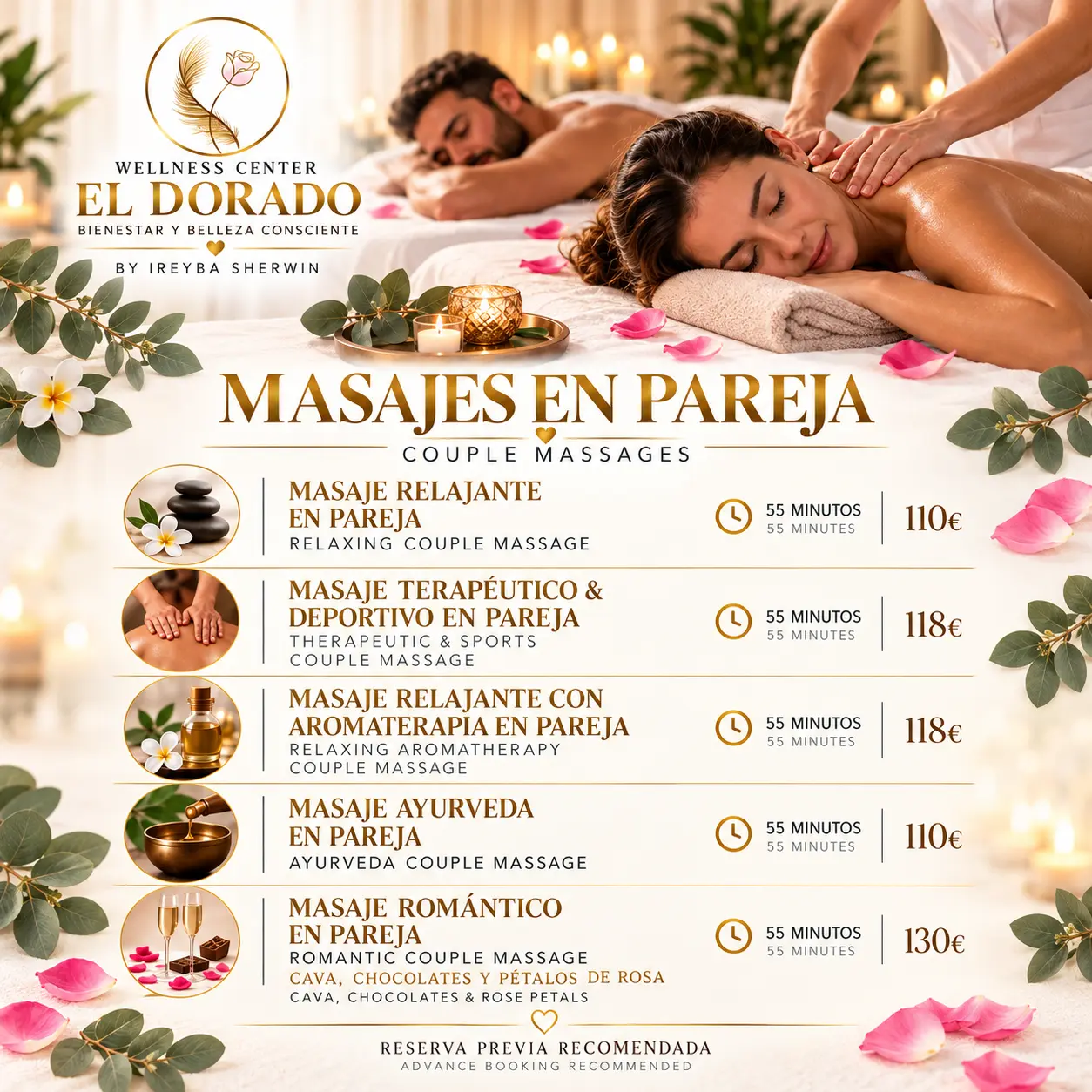 Masaje en pareja en El Dorado